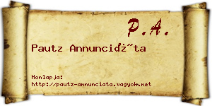 Pautz Annunciáta névjegykártya